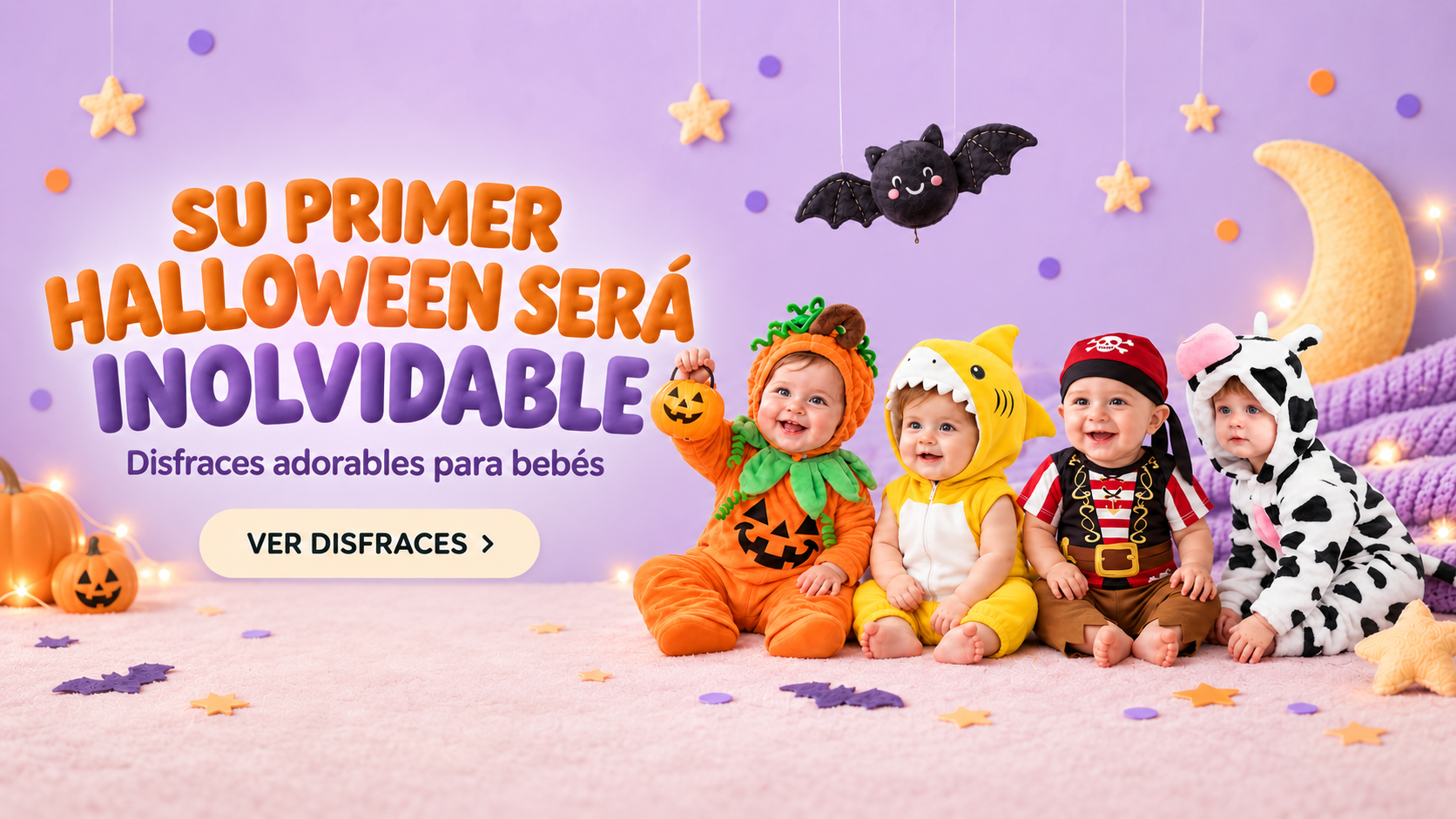 Su primer Halloween será inolvidable, disfraces adorables para bebés
