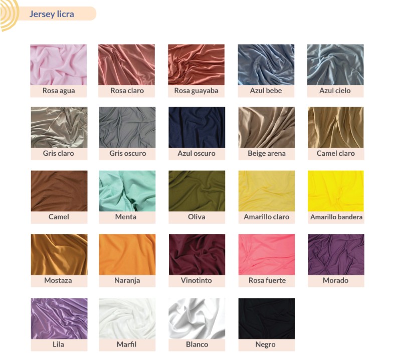 Gama de colores Jersey Licra