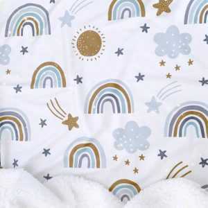 Cobija Doble Faz Arcoíris Azul