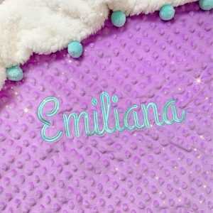 Cobija Morada Doble Faz Burbujas con Pompones