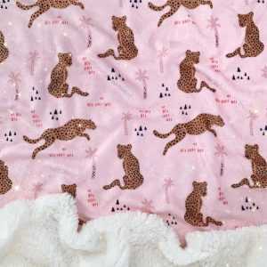 Cobija Doble Faz Felinos Rosada