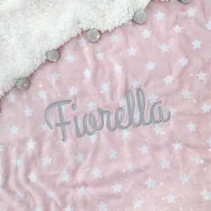 Cobija Doble Faz Rosada Estrellas con Pompones