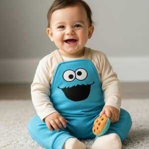 Overol Monstruo Come Galletas Tallas 6-12m a 6t